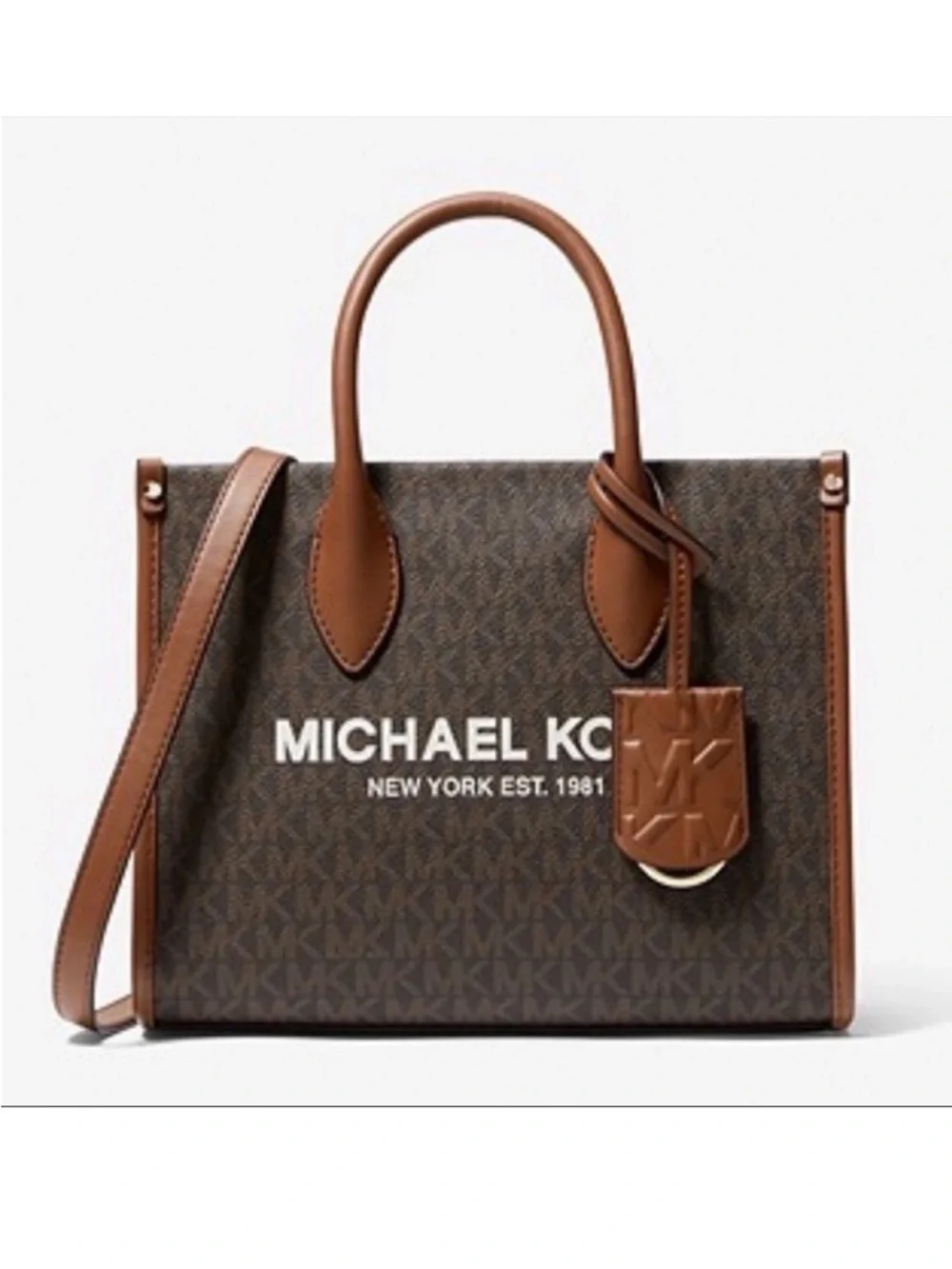 New Michael Kors Mirella Small Crossbody Tote Bag Brown
